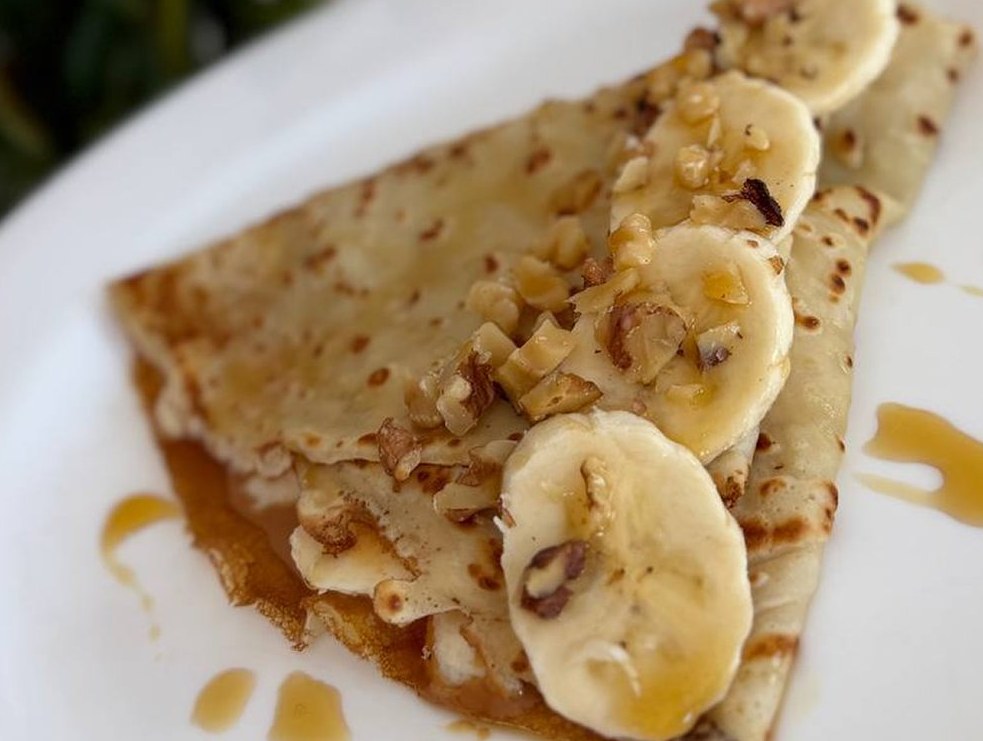 Savory crepe with microgreens