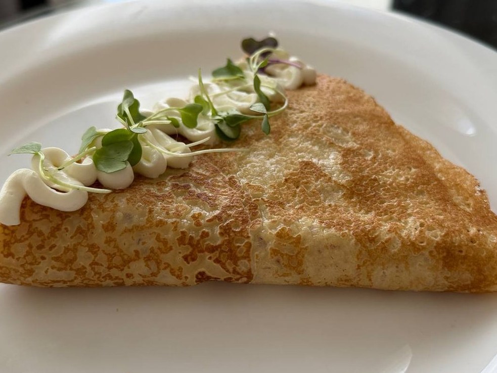 Banana walnut crepe